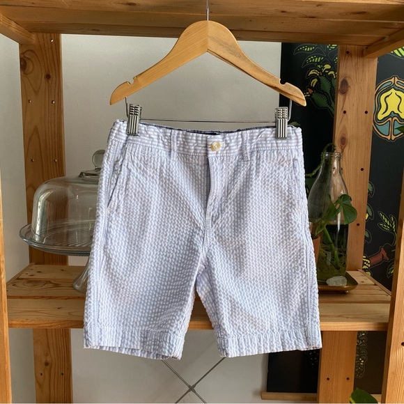 Johnnie-O Blue White Stripe Seersucker Surfsucker Shorts 6 - Picture 2 of 12